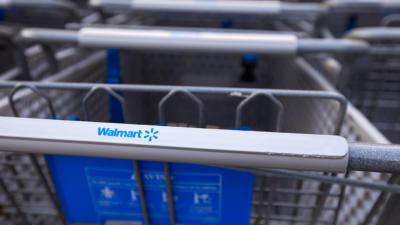 A walmart shopping cart